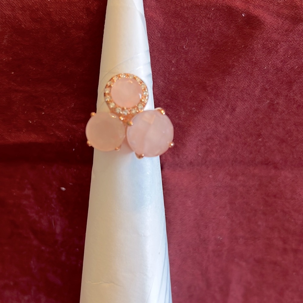 Pink Three Stone Ring